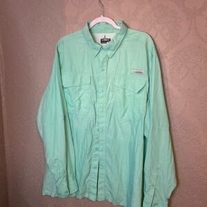 Habit mens button down shirt aqua very good condition 2XL
